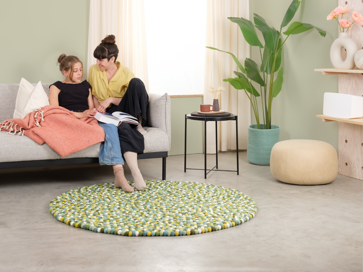 Tapis en boules de feutre Multi