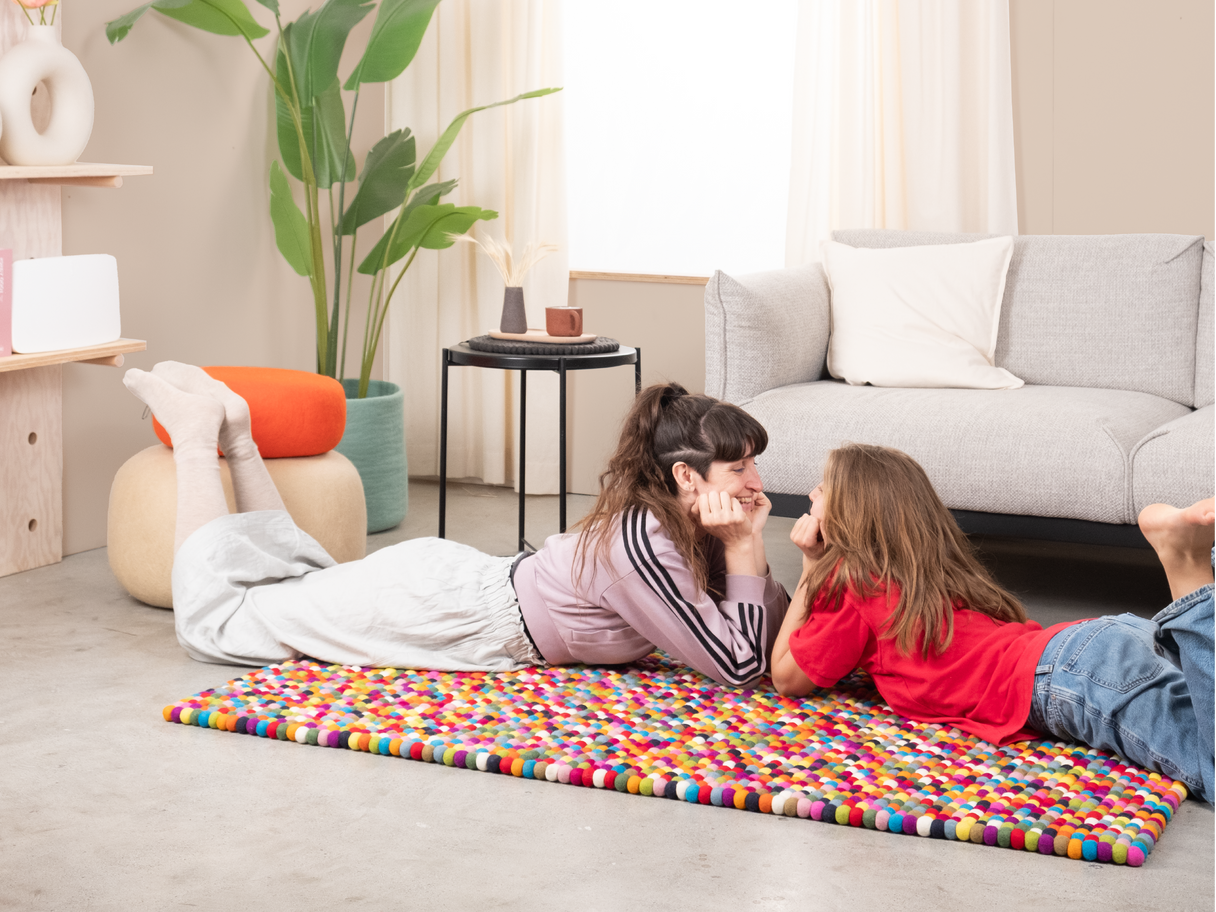 Tapis en boules de feutre Multi